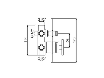 FLORA 6330050F - Single handle shower mixer with diverter by QD Magistro Lab - view 3